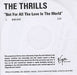 The Thrills Not For All The Love In The World UK Promo CD-R acetate CD-R ACETATE