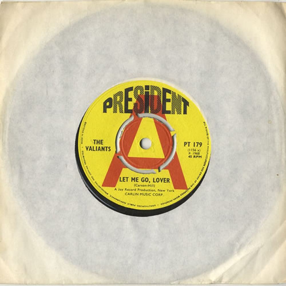 The Valiants Let Me Go, Lover - A Label UK Promo 7" vinyl single (7 inch record / 45) PT179