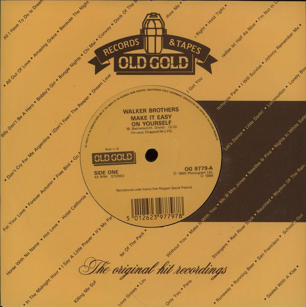 The Walker Brothers Make It Easy On Yourself UK 7" vinyl single (7 inch record / 45) OG9779