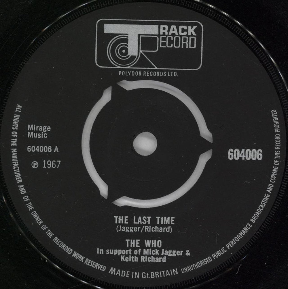 The Who The Last Time UK 7" vinyl single (7 inch record / 45) 604006