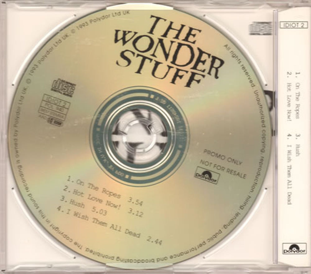 The Wonder Stuff Idiot 2 - White Sleeve UK Promo CD single (CD5 / 5") WONC5ID23996