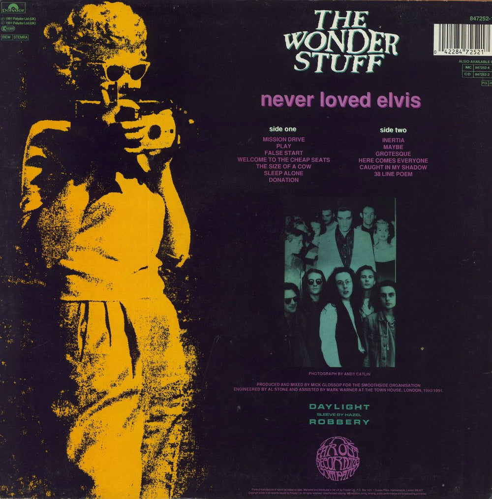 The Wonder Stuff Never Loved Elvis - VG UK vinyl LP album (LP record) 042284725217