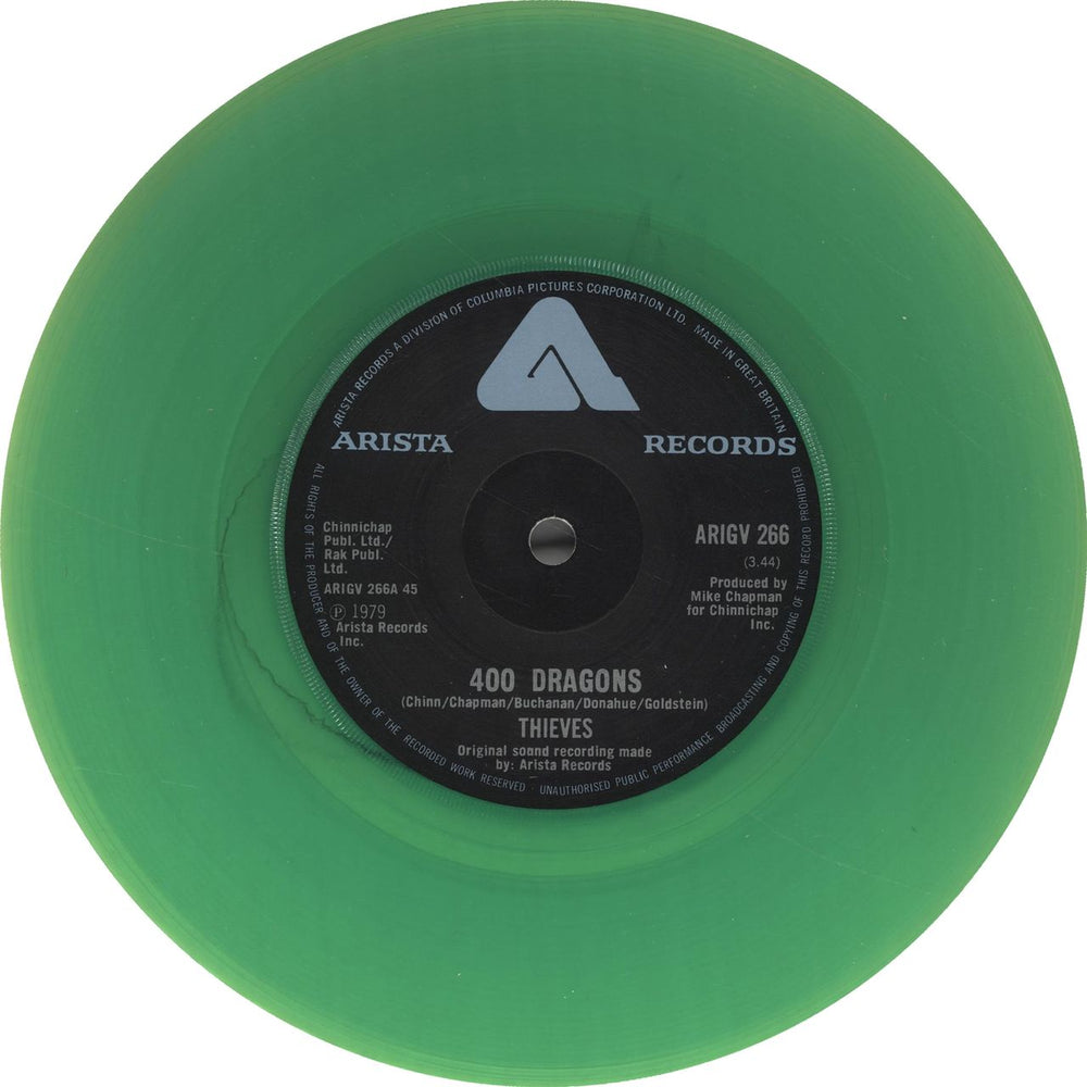 Thieves (1970S) 400 Dragons - Green Vinyl UK 7" vinyl single (7 inch record / 45) YZ107DR701406