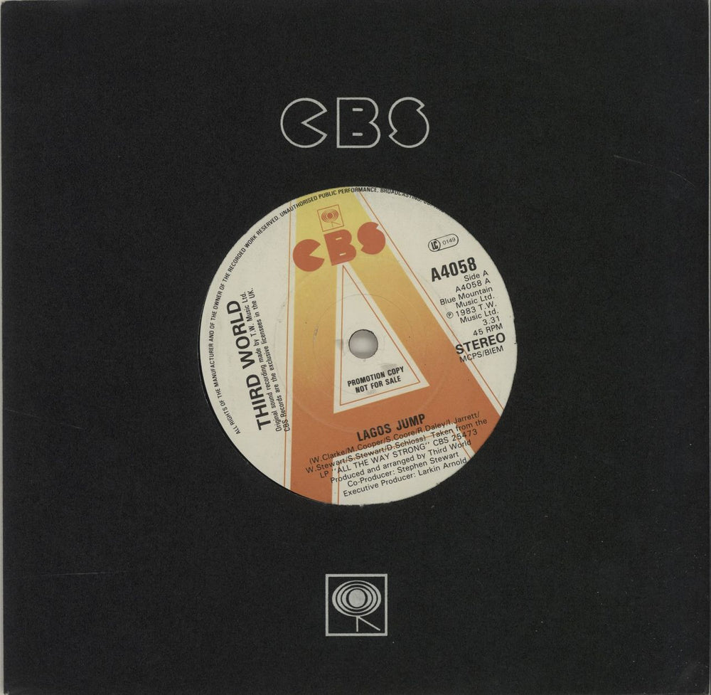 Third World Lagos Jump UK Promo 7" vinyl single (7 inch record / 45) A4058