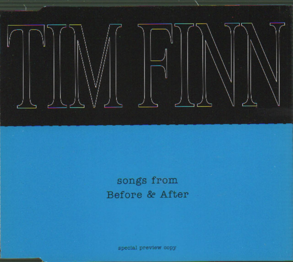 Tim Finn Songs From Before & After - Special Preview Copy UK Promo CD album (CDLP) FINN1