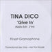 Tina Dico Give In UK Promo CD-R acetate CD-R ACETATE