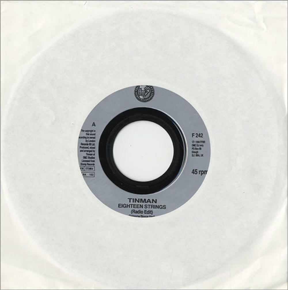 Tinman Eighteen Strings (Radio Edit) - Jukebox UK 7" vinyl single (7 inch record / 45) F242