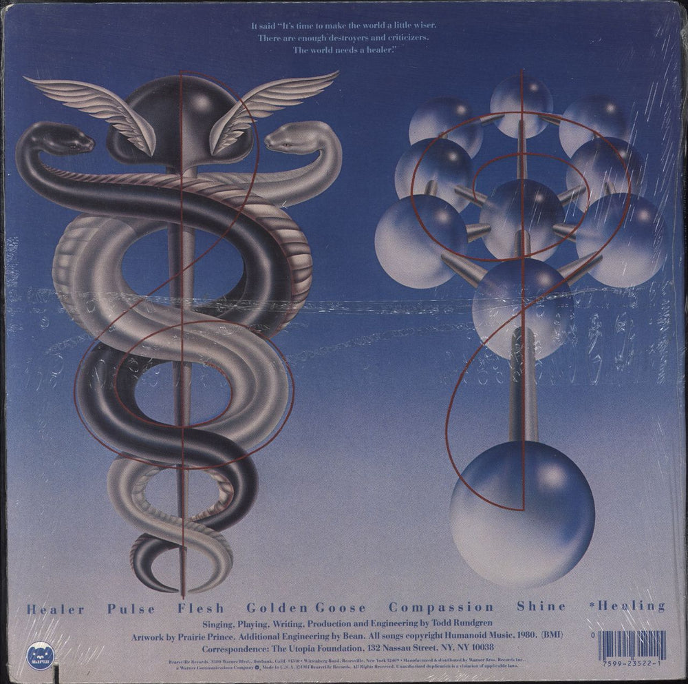 Todd Rundgren Healing + 7"- Open Shrink US vinyl LP album (LP record)