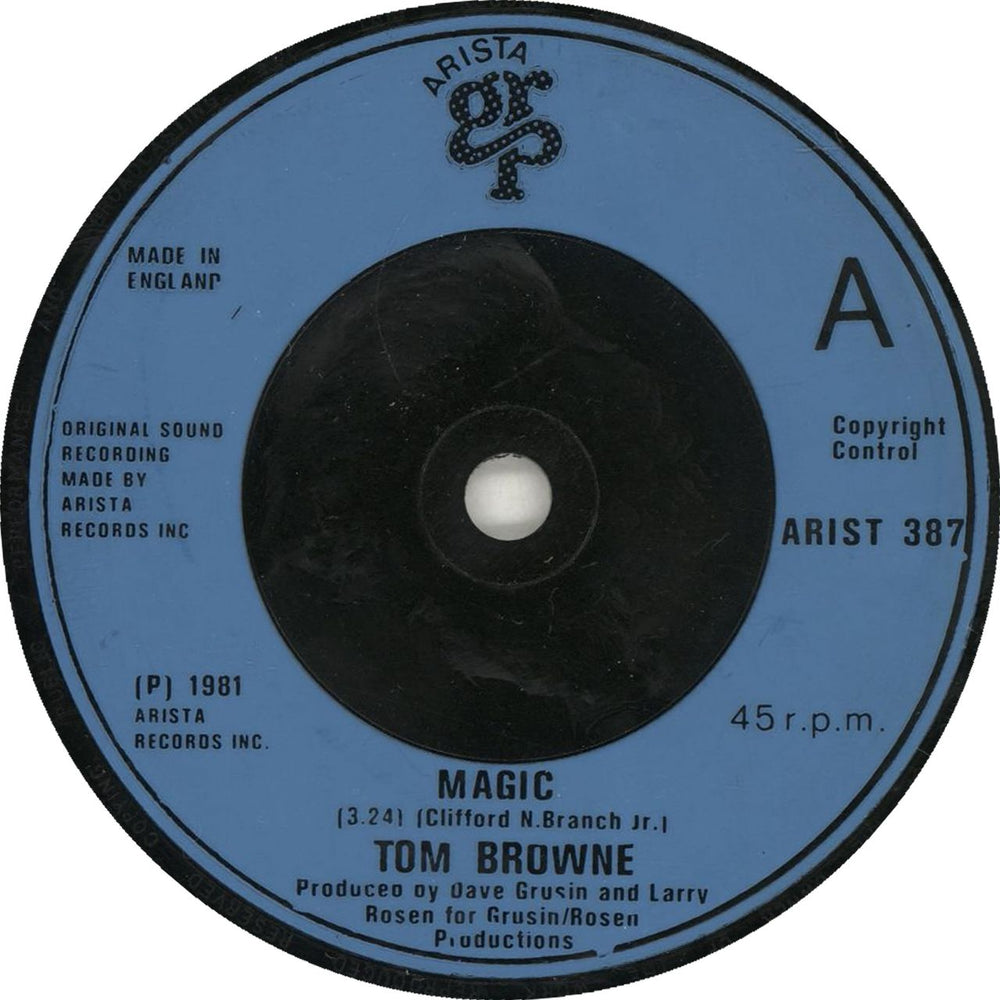 Tom Browne Magic UK 7" vinyl single (7 inch record / 45) ARIST387