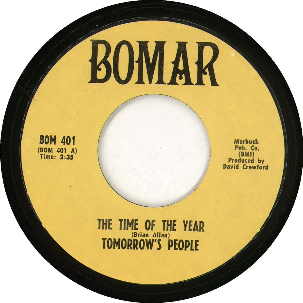 Tomorrow's People The Time Of The Year US 7" vinyl single (7 inch record / 45) Y-807TH712169