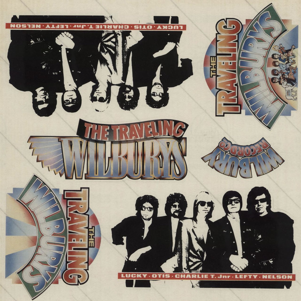 Traveling Wilburys End Of The Line + Sticker sheet UK 12" vinyl single (12 inch record / Maxi-single)