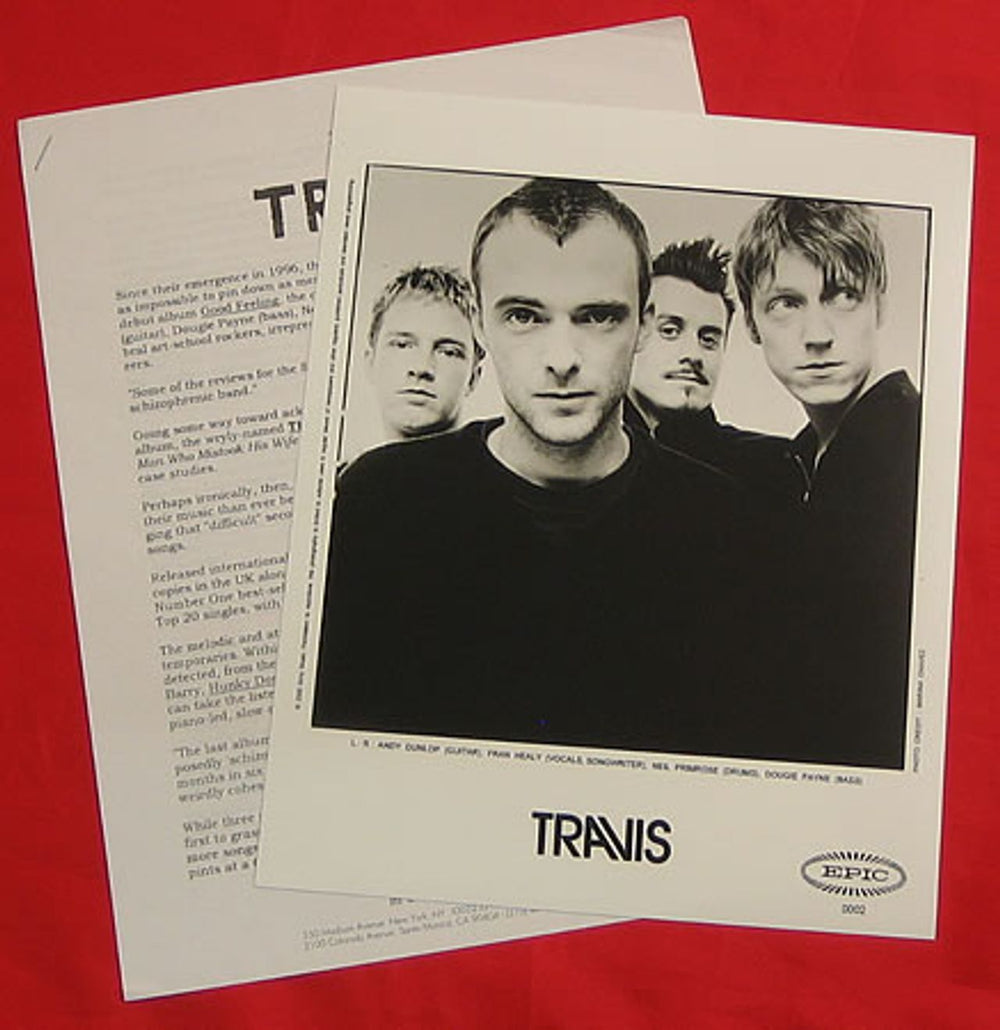 Travis (90s) The Man Who US Promo media press pack