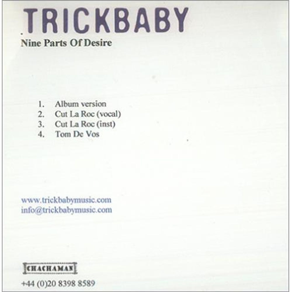 Trickbaby Nine Parts Of Desire UK Promo CD-R acetate CD-R ACETATE