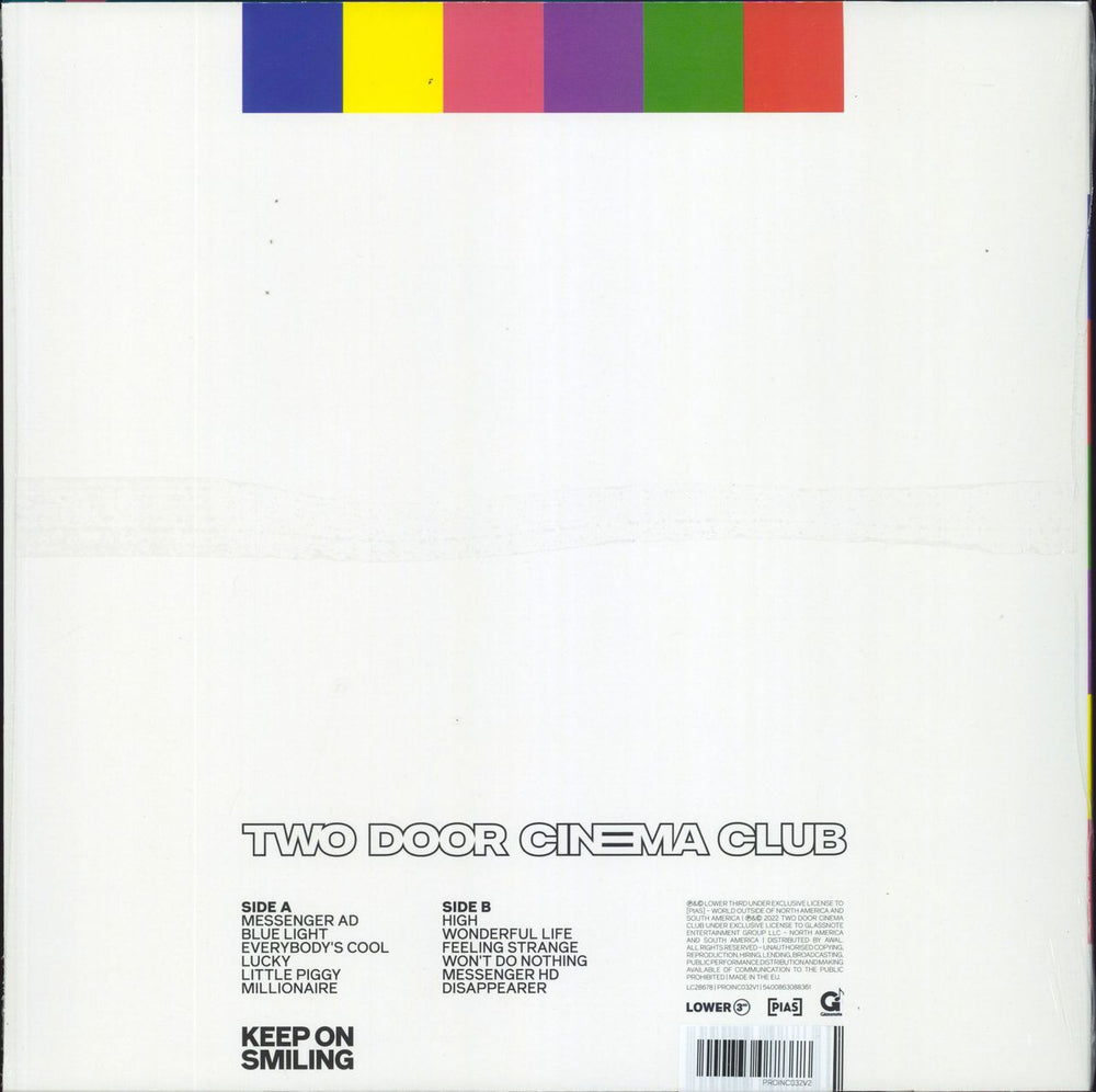 Two Door Cinema Club Keep On Smiling - Yellow Vinyl - Sealed UK vinyl LP album (LP record) 5400863088378