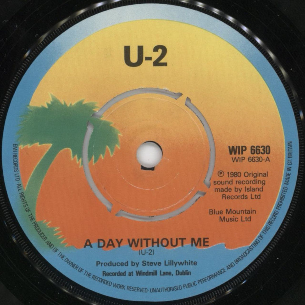 U2 A Day Without Me - EX + P/S UK 7" vinyl single (7 inch record / 45) U-207AD271950