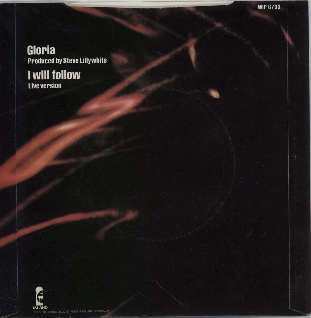 U2 Gloria UK 7" vinyl single (7 inch record / 45)