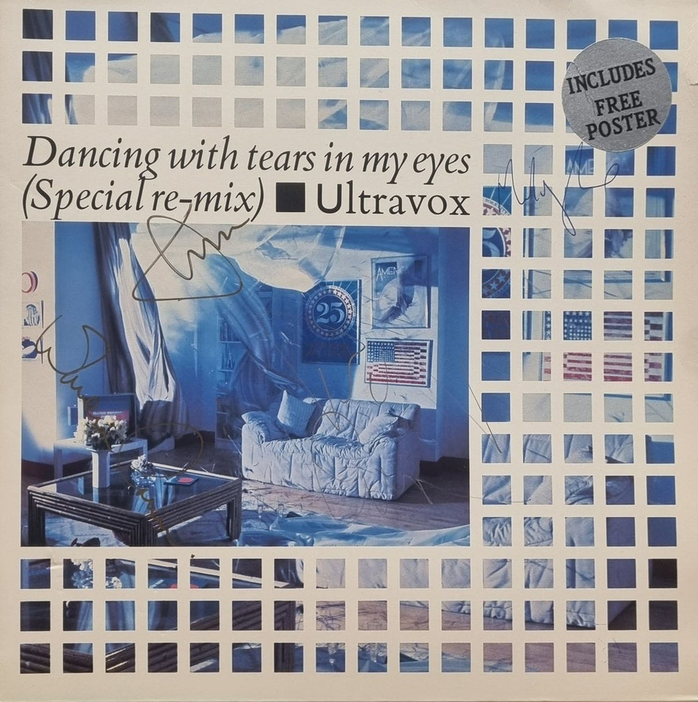 Ultravox Dancing With Tears In My Eyes - Autographed UK 12" vinyl single (12 inch record / Maxi-single) UVX1