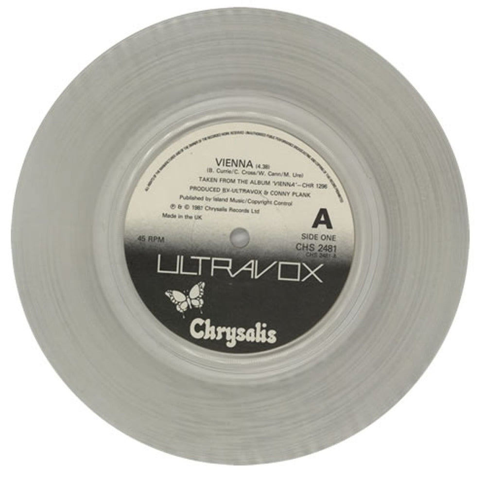 Ultravox Vienna - Clear Vinyl UK 7" vinyl single (7 inch record / 45) VOX07VI574655