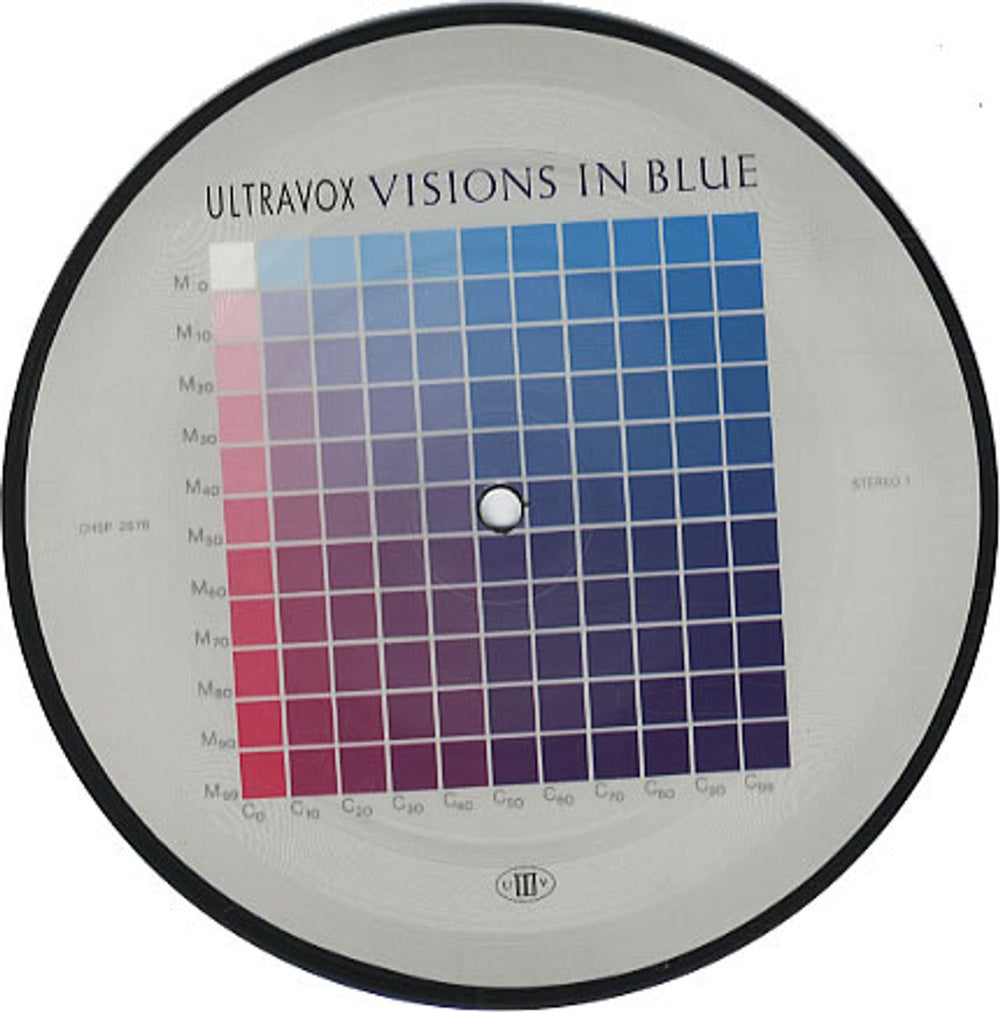 Ultravox Visions In Blue UK 7" vinyl picture disc (7 inch picture disc single) CHSP2676