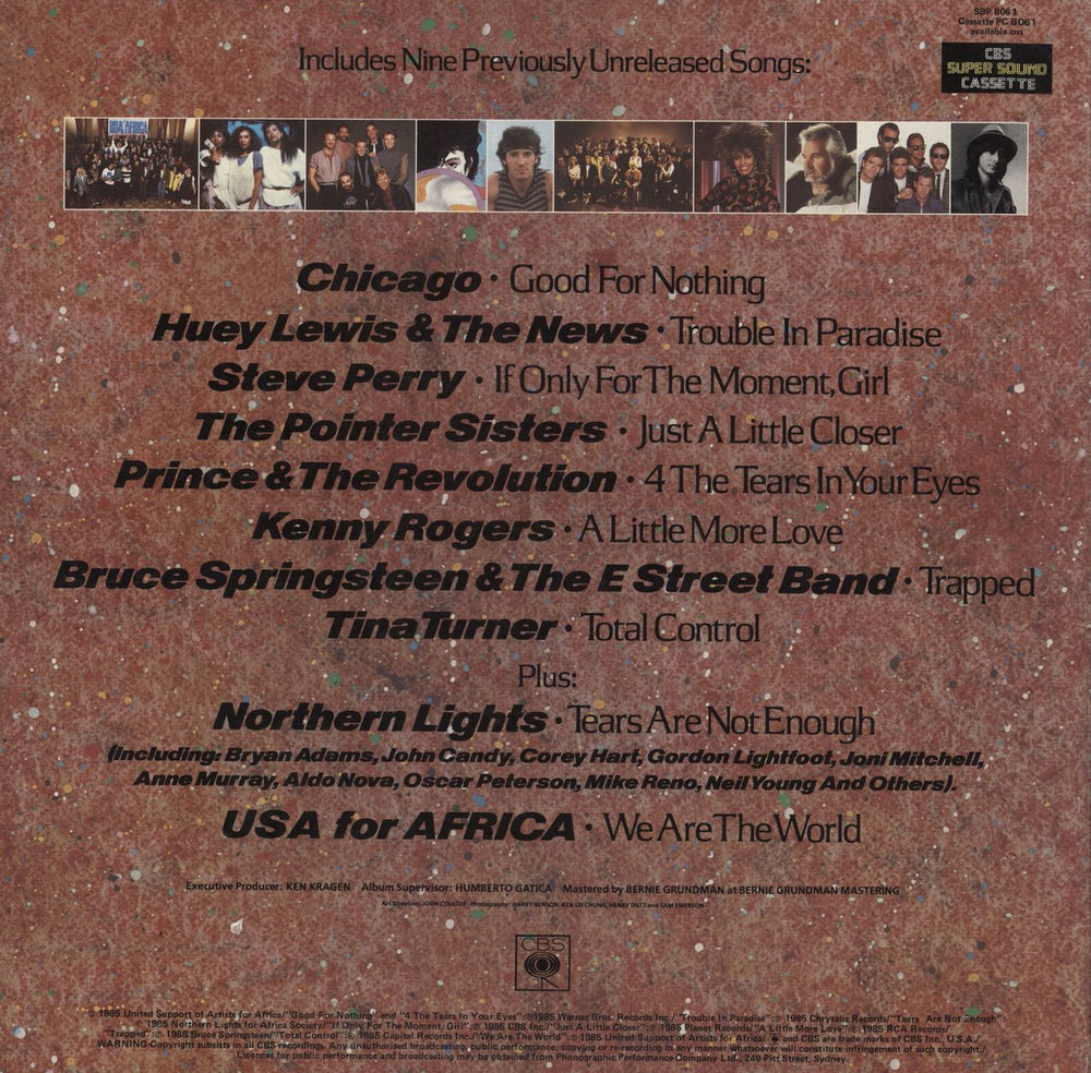 USA For Africa We Are The World + Insert New Zealand vinyl LP album (LP record)