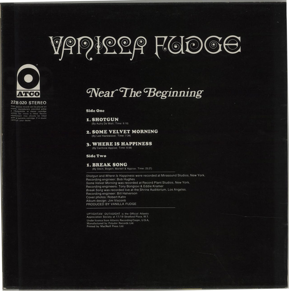 Vanilla Fudge Near The Beginning UK vinyl LP album (LP record)