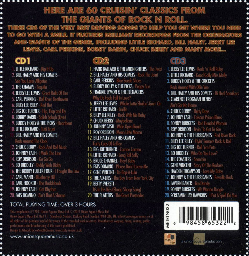 Various-50s/Rock & Roll/Rockabilly Rock 'n' Roll Cruisin' UK CD Album Box Set 50VDXRO760495