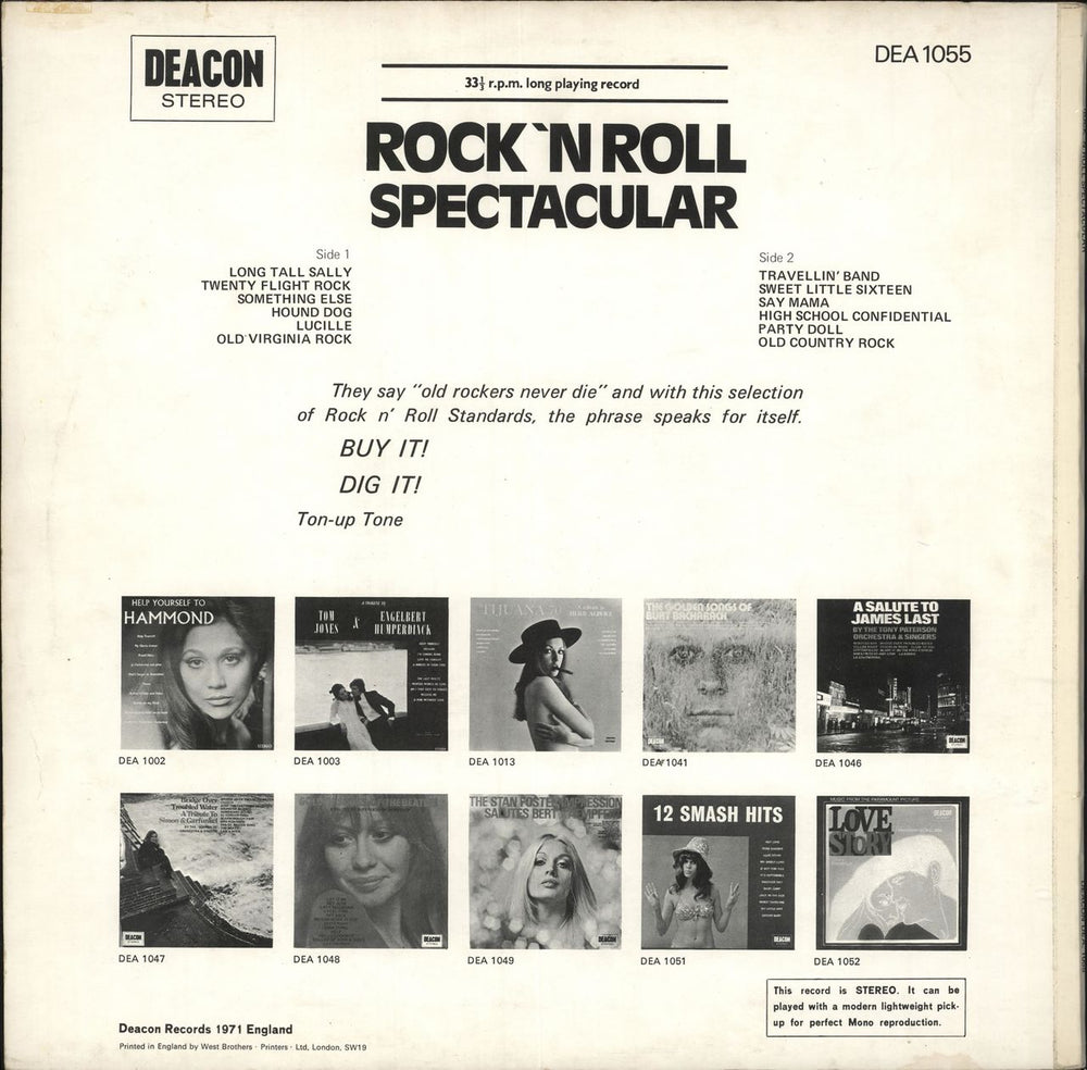 Various-60s & 70s Rock 'N Roll Spectacular UK vinyl LP album (LP record)