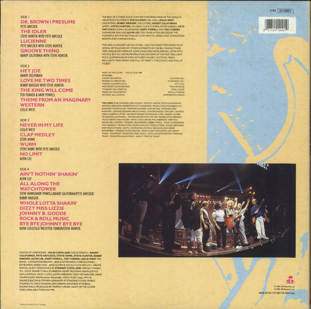 Various Artists Night Of The Guitar Live! Italian 2-LP vinyl record set (Double LP Album) 077724100019