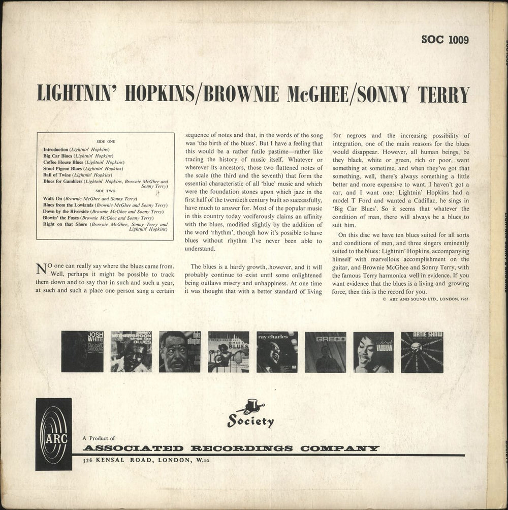 Various-Blues & Gospel The Best Of Lightnin', Brownie & Sonny UK vinyl LP album (LP record)