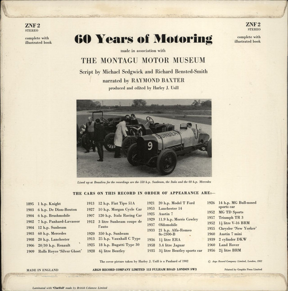 Various-Cars & Motor Sports 60 Years Of Motoring UK vinyl LP album (LP record)