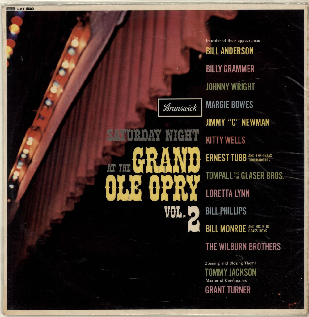 Various-Country Saturday Night At The Grand Ole Opry Vol.2 UK vinyl LP album (LP record) LAT8600