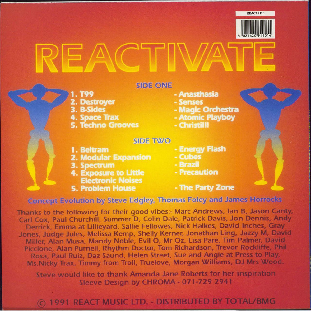 Various-Dance Reactivate Volume #1 - The Belgian Techno Anthems UK vinyl LP album (LP record)