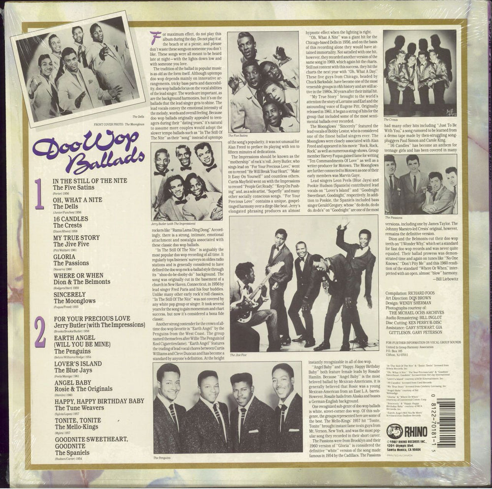 Various-Doo-Wop & Vocal The Best Of The Doo Wop Ballads US vinyl LP album (LP record) 081227018115