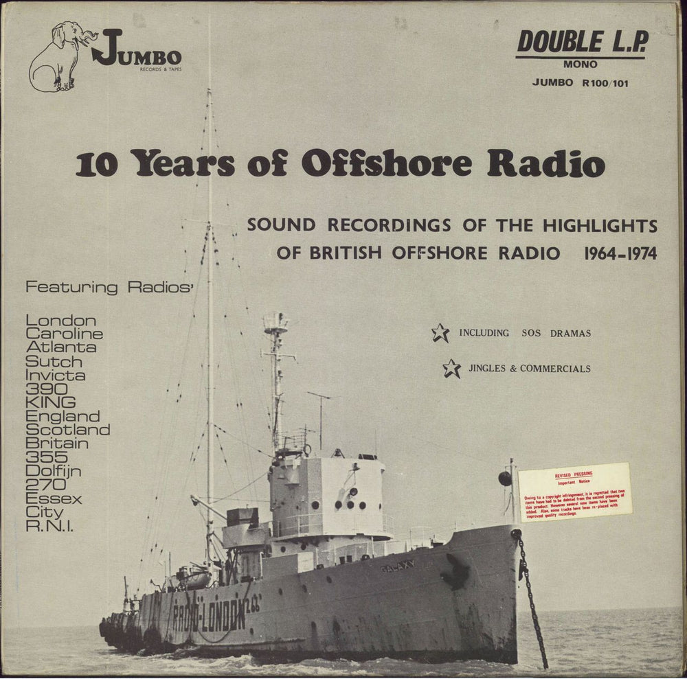 Various-Film, Radio, Theatre & TV 10 Years Of Offshore Radio - 2nd UK 2-LP vinyl record set (Double LP Album) R100/101