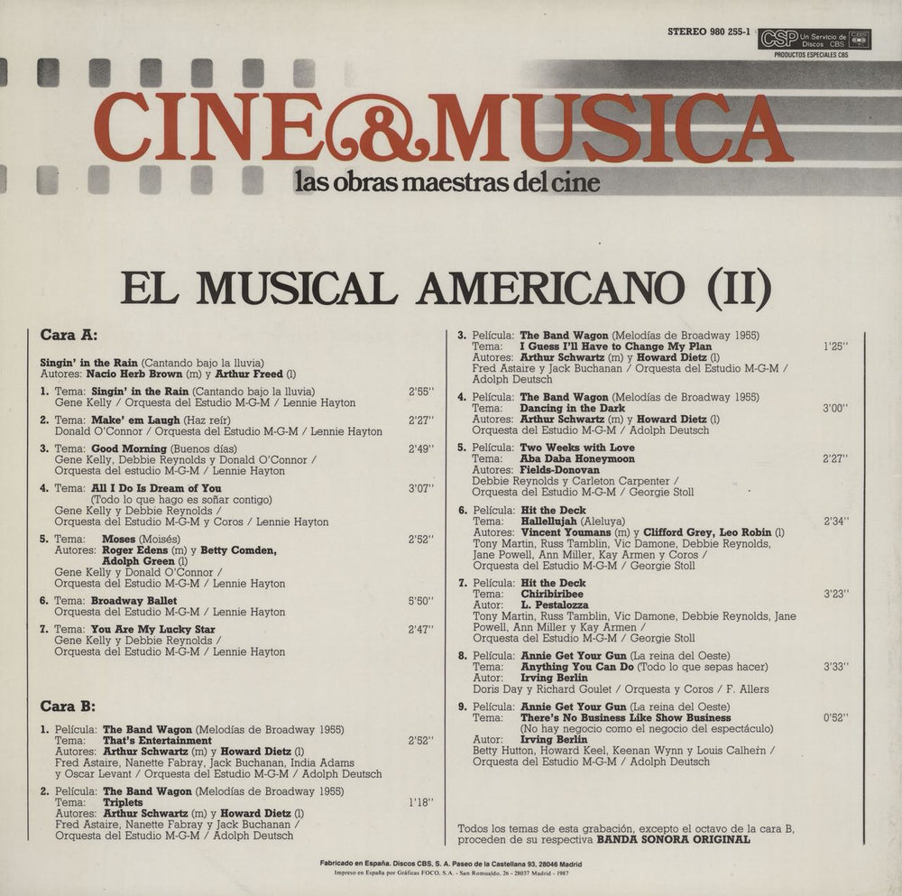 Various-Film, Radio, Theatre & TV El Musical Americano (II) Spanish vinyl LP album (LP record)