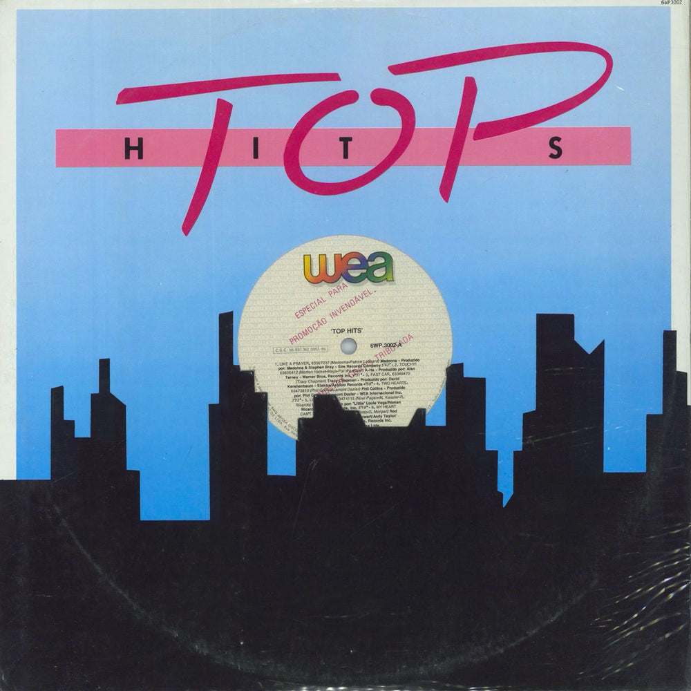 Various-Pop Top Hits Brazilian Promo vinyl LP album (LP record) 6WP.3002