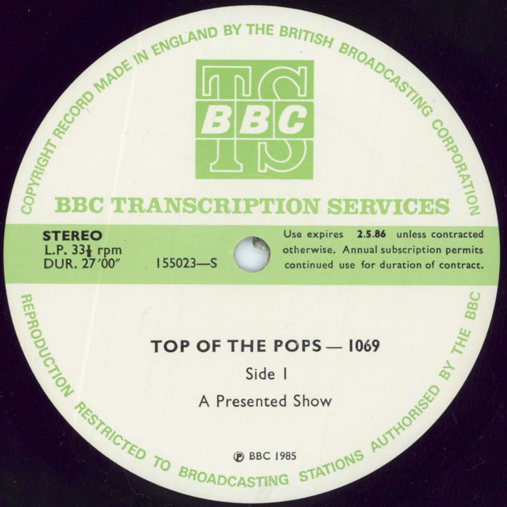 Various-Pop Top Of The Pops 1069 UK Promo vinyl LP album (LP record) 155024/25-S