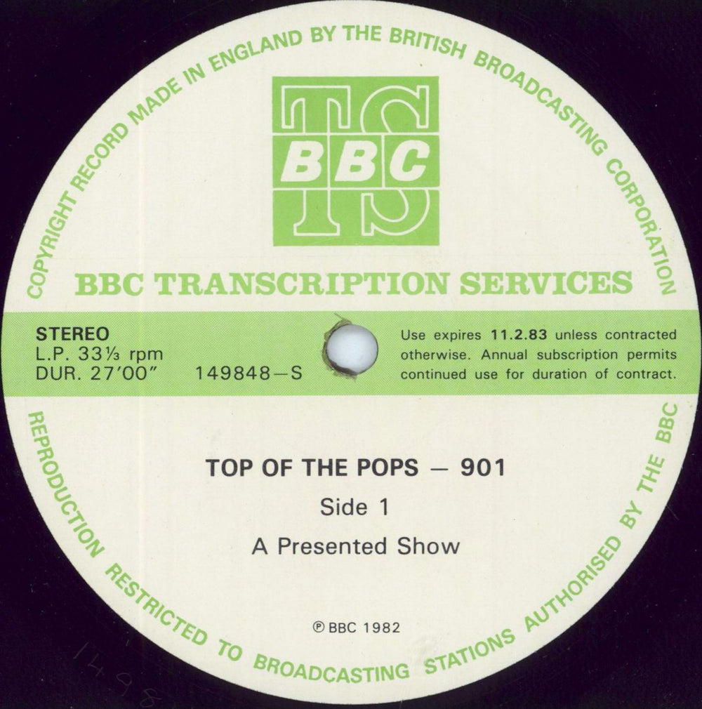 Various-Pop Top Of The Pops 901 UK Promo vinyl LP album (LP record) 149848/49-S