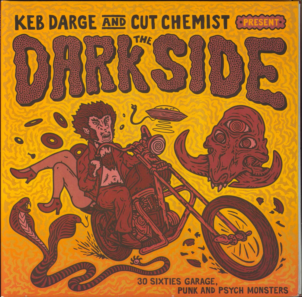 Various-Prog & Psych Keb Darge and Cut Chemist Present The Dark Side - 30 Sixties Garage, Punk And Psych Monsters UK 2-LP vinyl record set (Double LP Album) BBE360CLP
