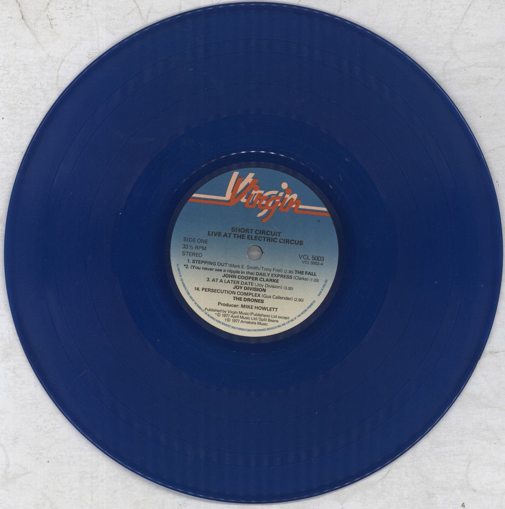 Various-Punk & New Wave Short Circuit - Blue Vinyl - stickered p/s UK 10" vinyl single (10 inch record) PVA10SH08613