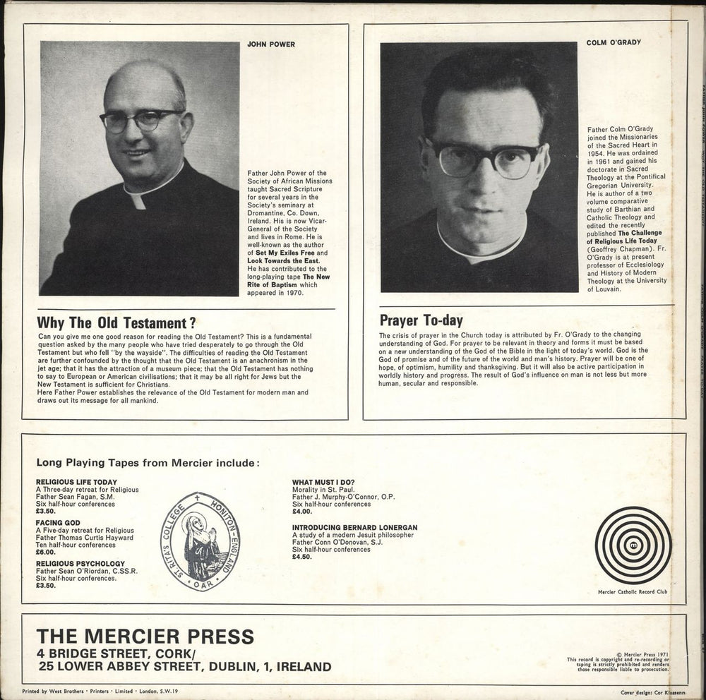 Various-Religious Why The Old Testament ? / Prayer Today Irish vinyl LP album (LP record)
