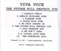 Viva Voce The Future Will Destroy You US Promo CD-R acetate CD-R ACETATE