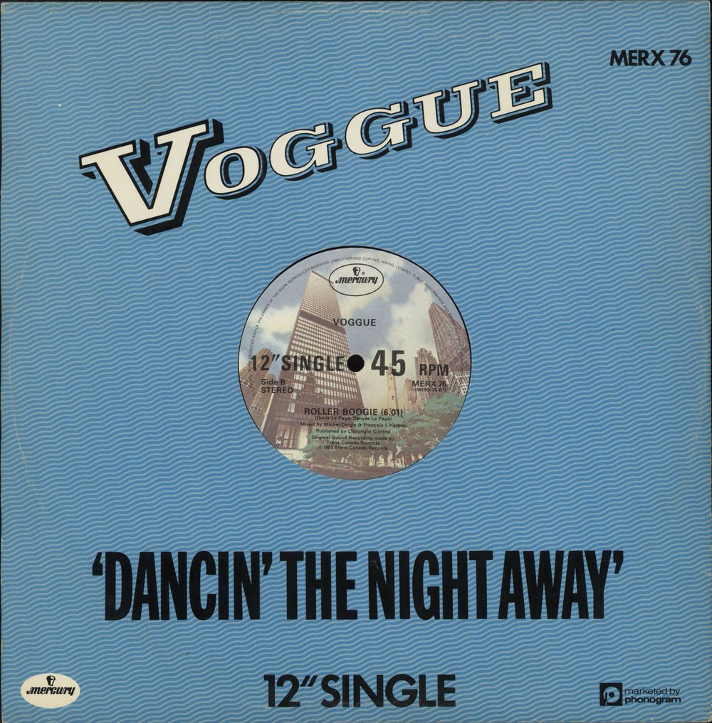 Voggue Dancin' The Night Away UK 12" vinyl single (12 inch record / Maxi-single)