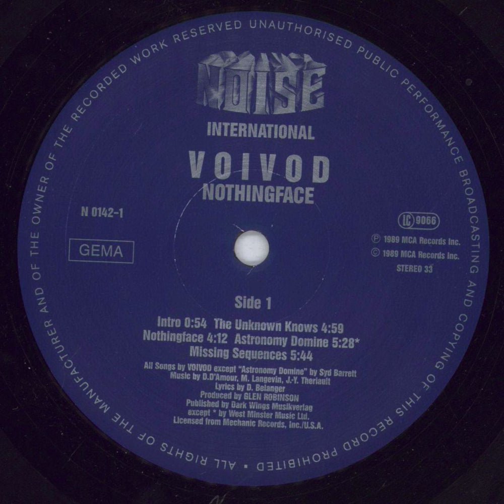 Voivod Nothingface German vinyl LP album (LP record) VVDLPNO830564