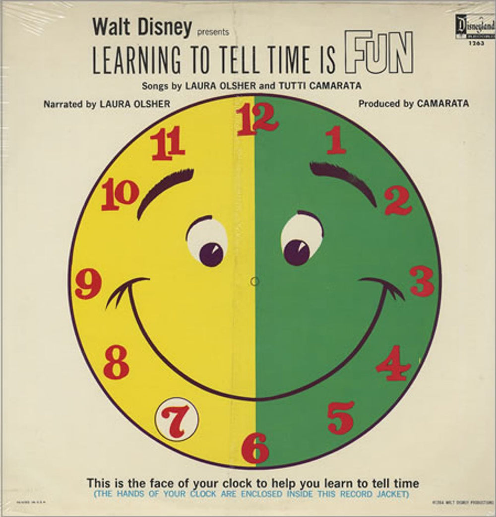 Walt Disney Learning To Tell Time Is Fun US vinyl LP album (LP record) W-DLPLE360573