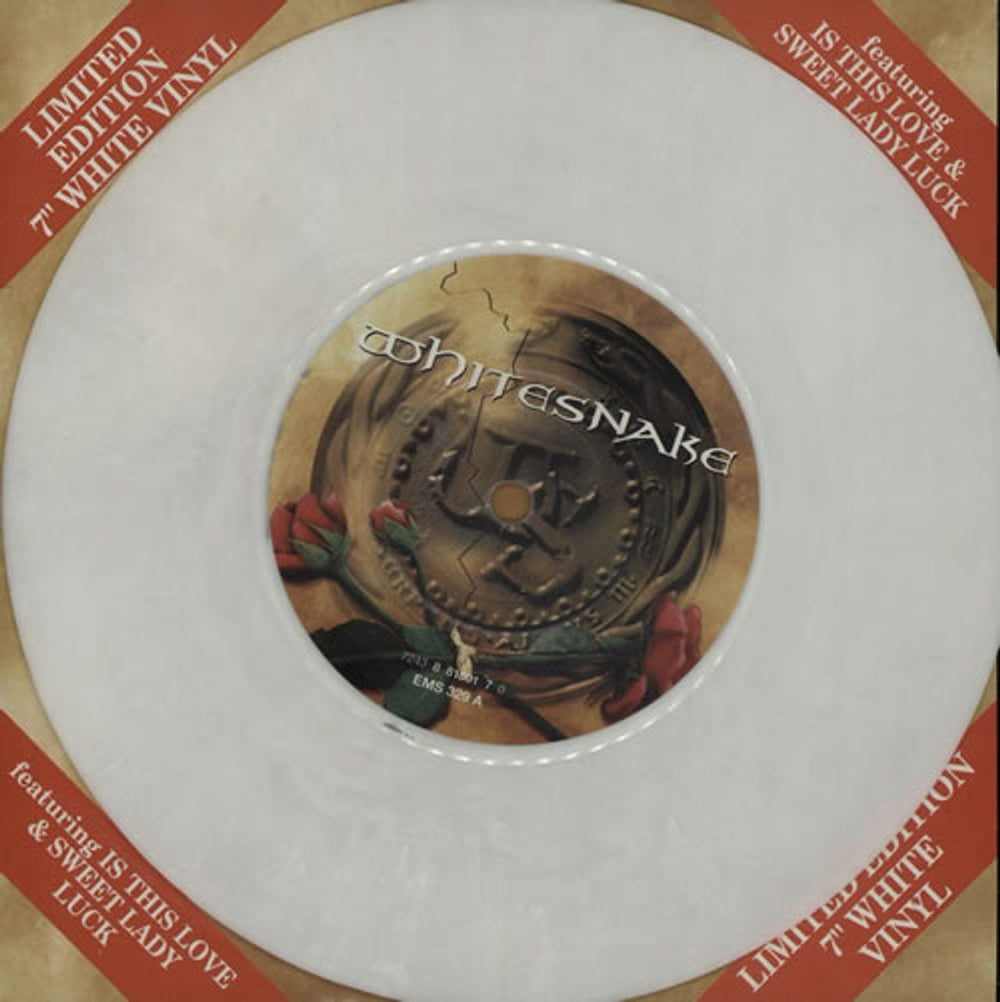 Whitesnake Is This Love? - White Vinyl UK 7" vinyl single (7 inch record / 45) EMS329