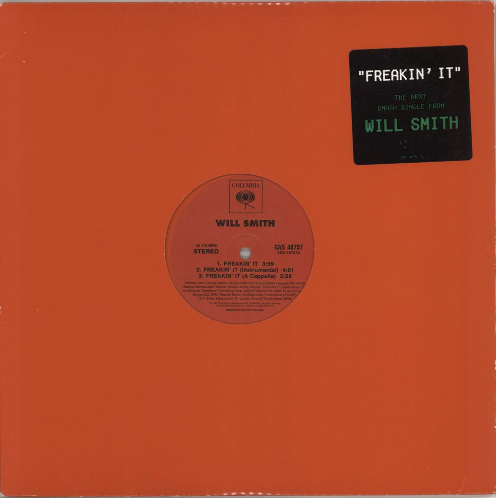 Will Smith Freakin' It US Promo 12" vinyl single (12 inch record / Maxi-single) CAS48757