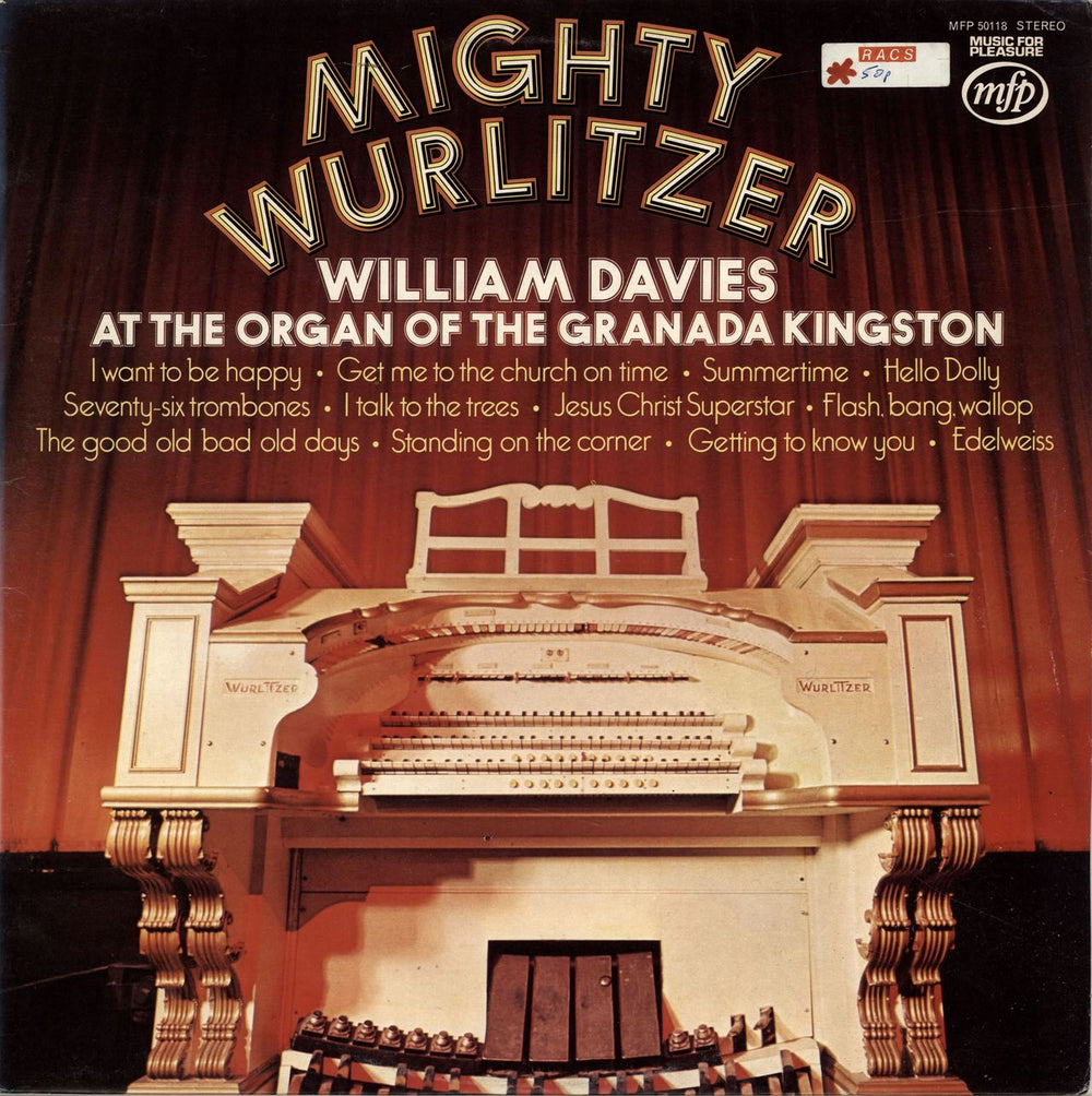 William Davis Mighty Wurlitzer UK vinyl LP album (LP record) MFP50118