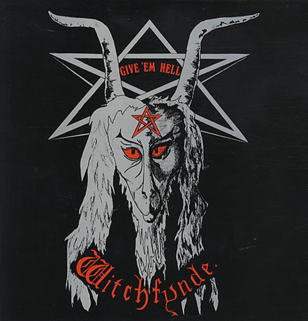 Witchfynde Give 'Em Hell UK vinyl LP album (LP record) ABOUT1