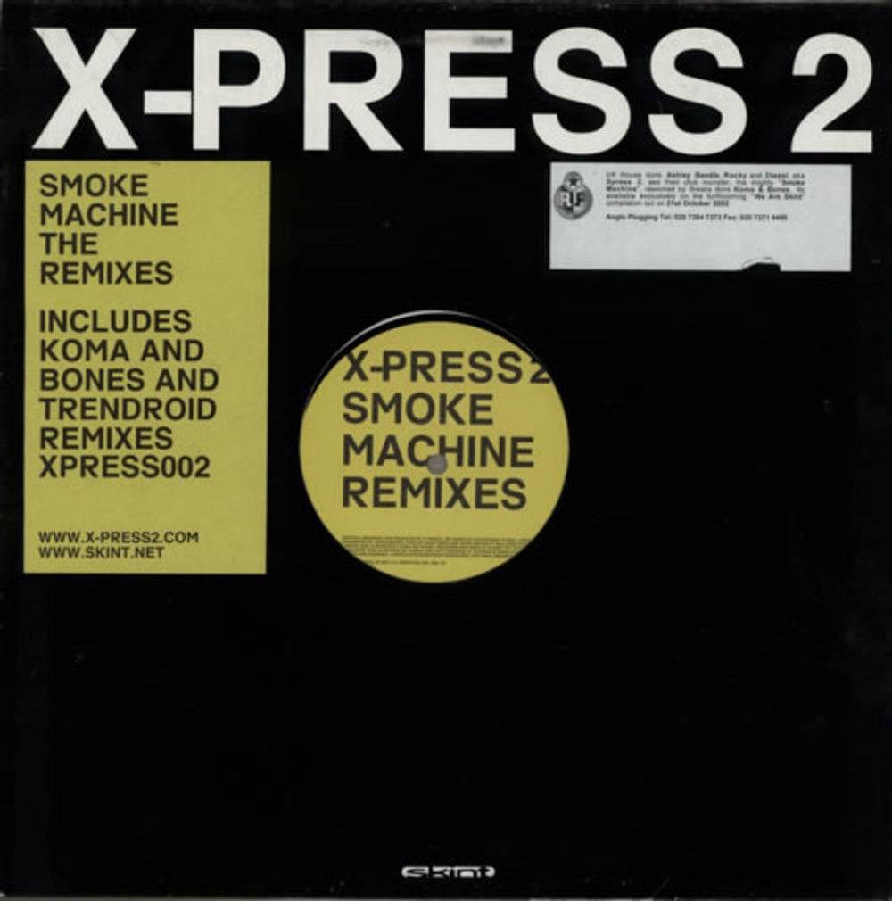 X-Press 2 Smoke Machine (The Remixes) UK 12" vinyl single (12 inch record / Maxi-single) XPRESS002